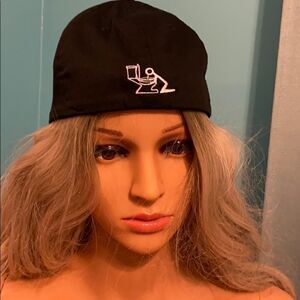 NIP Rowdy Ralphy Ball Cap w/ puking guy Black L-XL